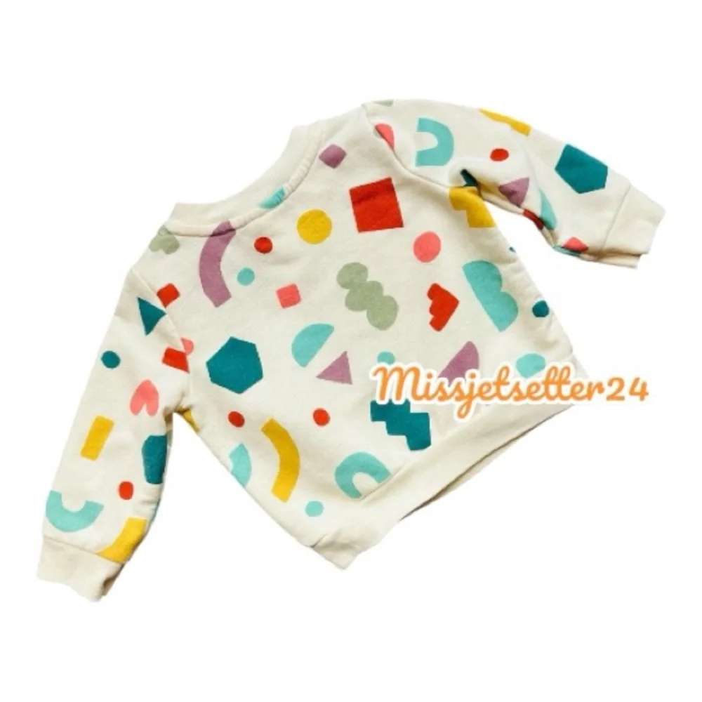 EUC Cat & Jack Unisex Baby Abstract Colorful Shapes Sweatshirt 3-6 months